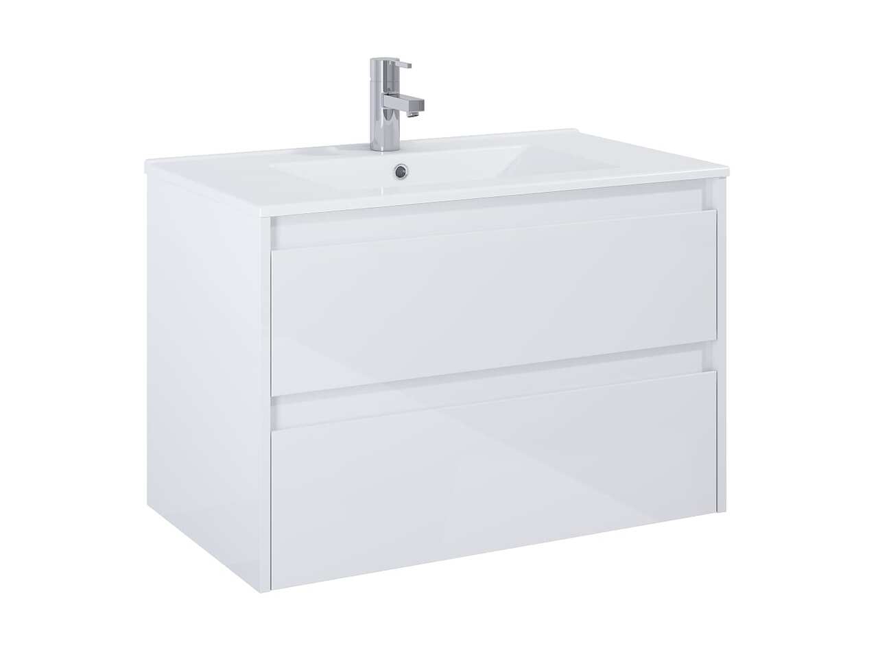 Шафка з умивальником Claudia 800 White Glossy A857795806+A3272A4000 Roca - Зображення