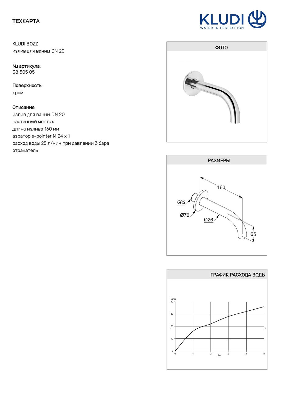 Вилив для ванни DN 20 Bozz (3850505), Kludi - Зображення 193310-8ea1a.jpg