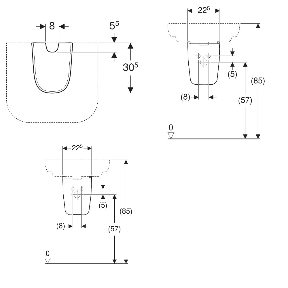 Полупьедестал для умывальника Smyle 500.576.01.1 Geberit - Зображення 194291662-167d1.jpg