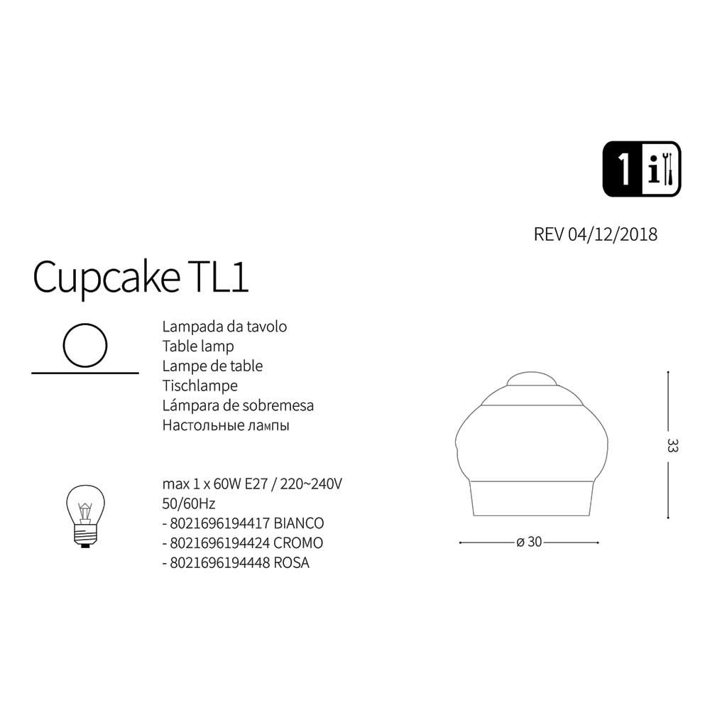Настільна лампа CUPCAKE TL1 BIG BIANCO (194417), IDEAL LUX - Зображення 194417_.jpg