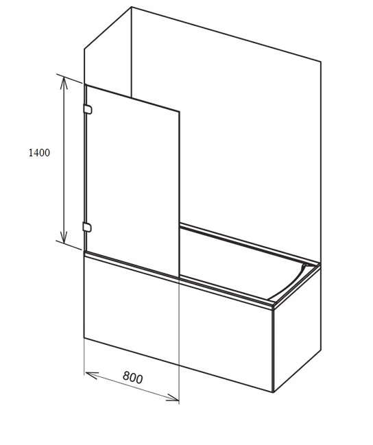 Шторка для ванни нерухома XPSVS1-80 V140 Transparent RAVAK - Зображення 195866920-6ce84.jpg