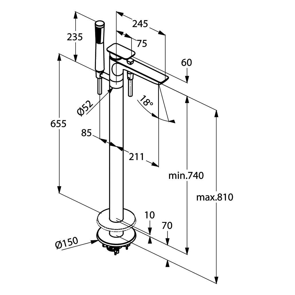Змішувач підлоговий для ванни KLUDI E2 (495900575), Kludi - Зображення 196511-40cd3.jpg