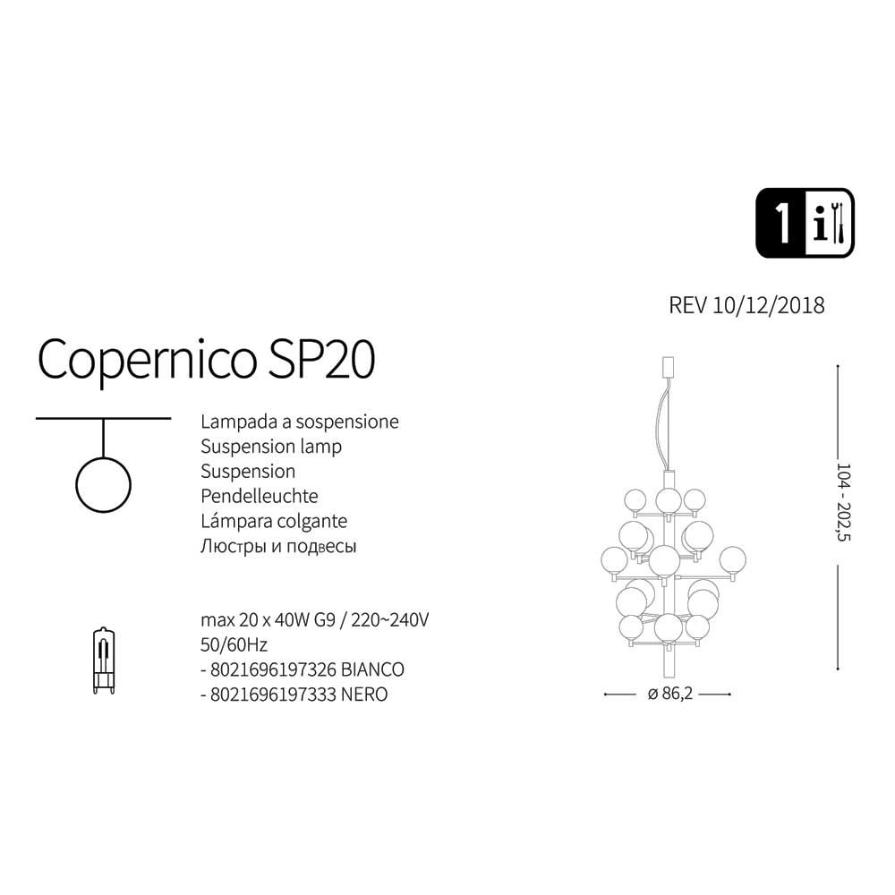 Люстра COPERNICO SP20 BIANCO (197326), IDEAL LUX - Зображення 197326_.jpg