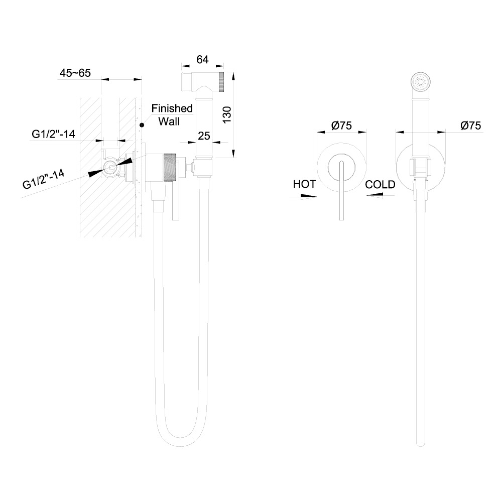 Гигиенический душ ORI золотой брашированный 08021GN EMPORIA - Зображення 197671909-a5e5f.jpg