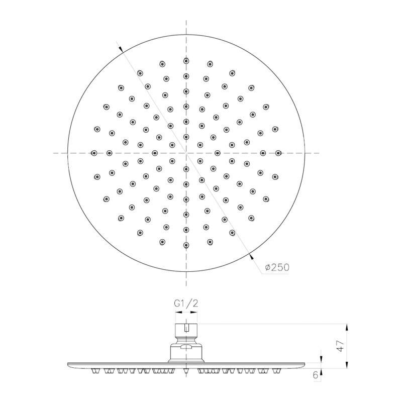 Верхній душ 250 мм нікель брашований 04060N EMPORIA - Зображення 197671911-8f67f.jpg