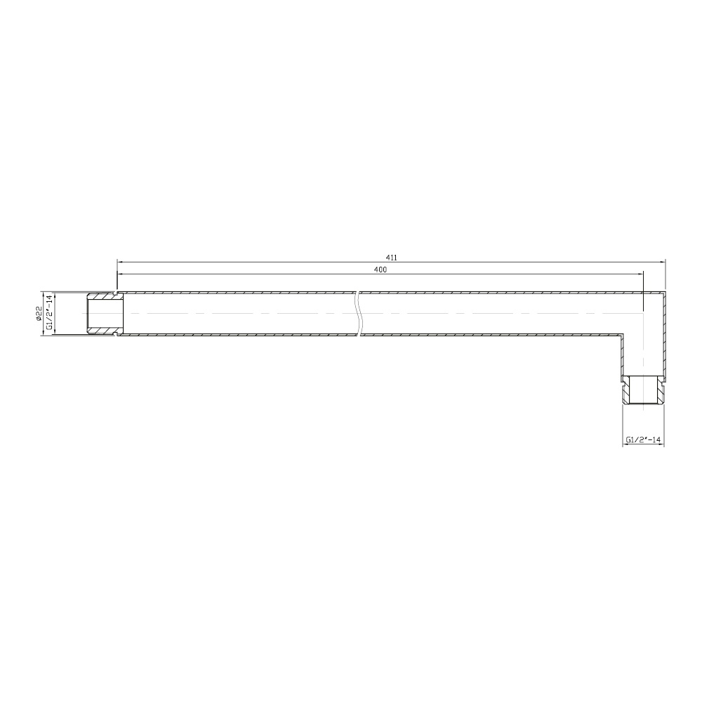 Душовий кронштейн 400 мм нікель брашований 04050N EMPORIA - Зображення 197671912-7f68c.jpg