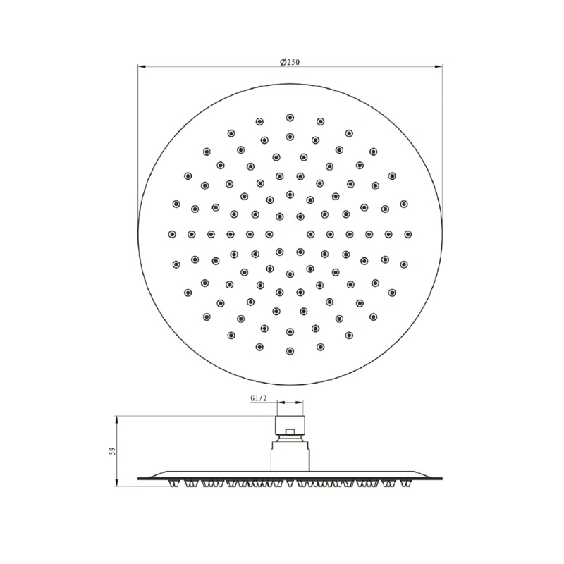Верхний душ 250 мм черный matt 04062BM EMPORIA - Зображення 197675952-7758e.jpg