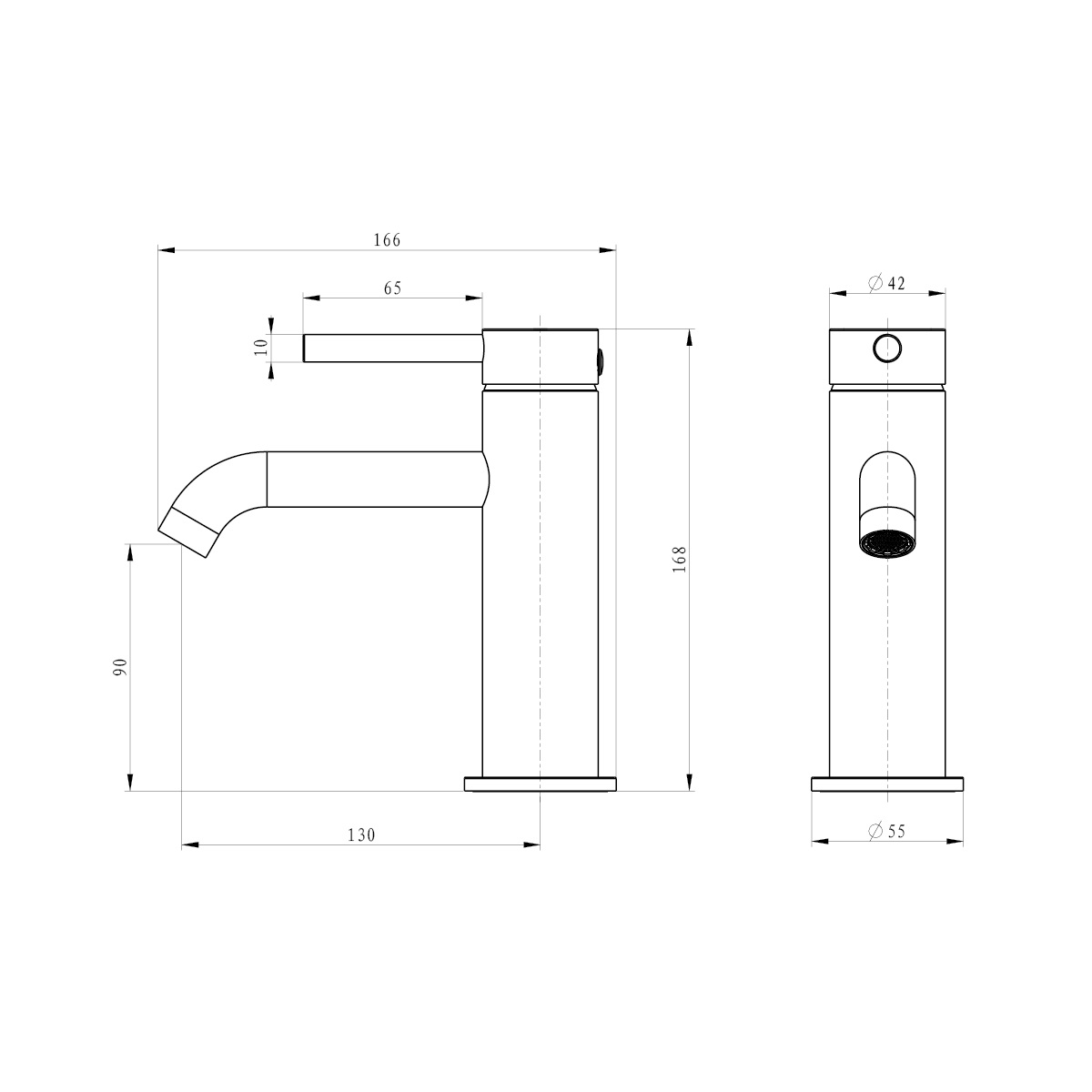 Смеситель для умывальника Fly черный matt 03010BM EMPORIA - Зображення 197721914-7f579.jpg