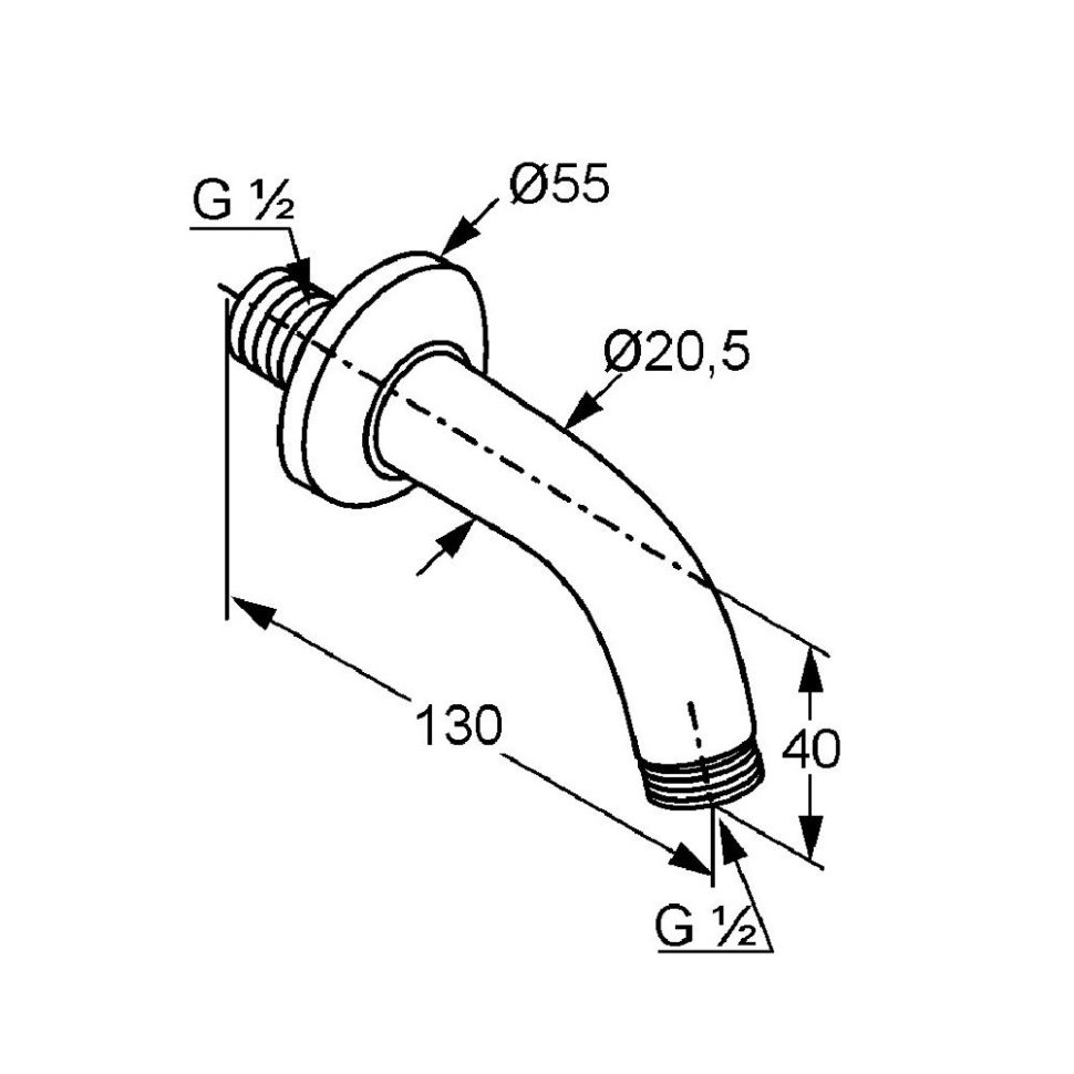 Душовий кронштейн DN 15 Freshline (6235305-00), Kludi - Зображення 197991-7fc9b.jpg