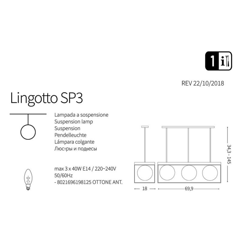 Люстра LINGOTTO SP3 (198125), IDEAL LUX - Зображення 198125-1.jpg