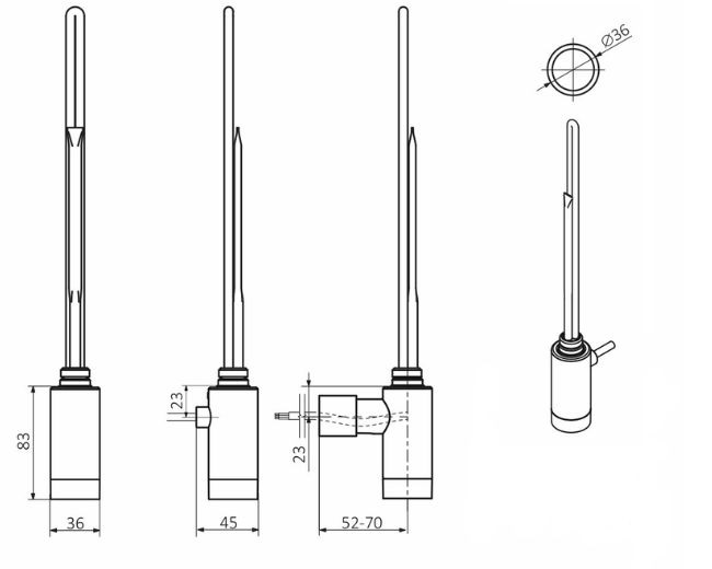 ТЕН прихованого монтажу One R36 200W Ral 8025 matt Terma - Зображення 198196806-f3f0c.jpg