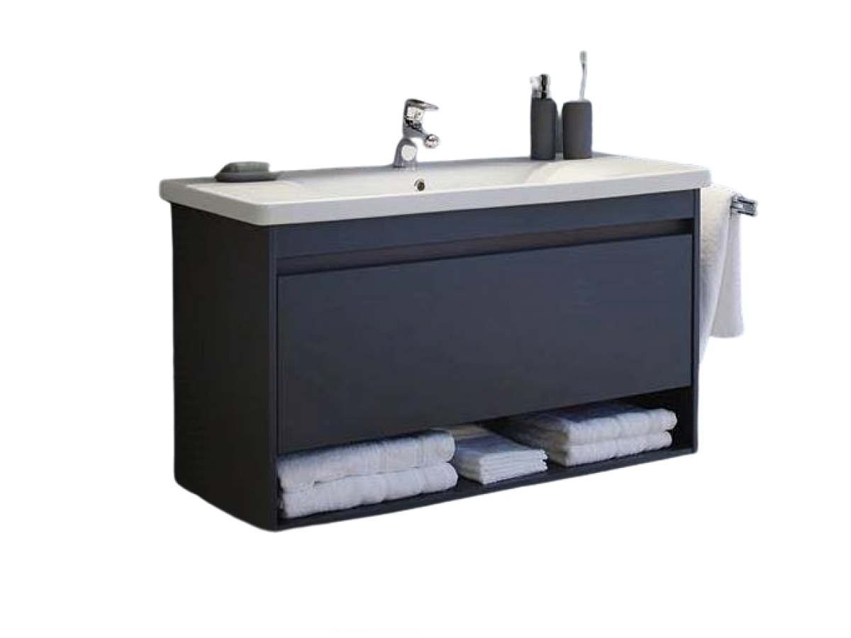Шафка з умивальником Silvia Sil-100 антрацит Juventa - Зображення