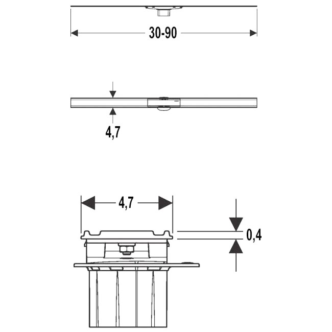 Решітка для душового каналу CleanLine 60 154.458.00.1 Geberit - Зображення 198512-090de.jpg