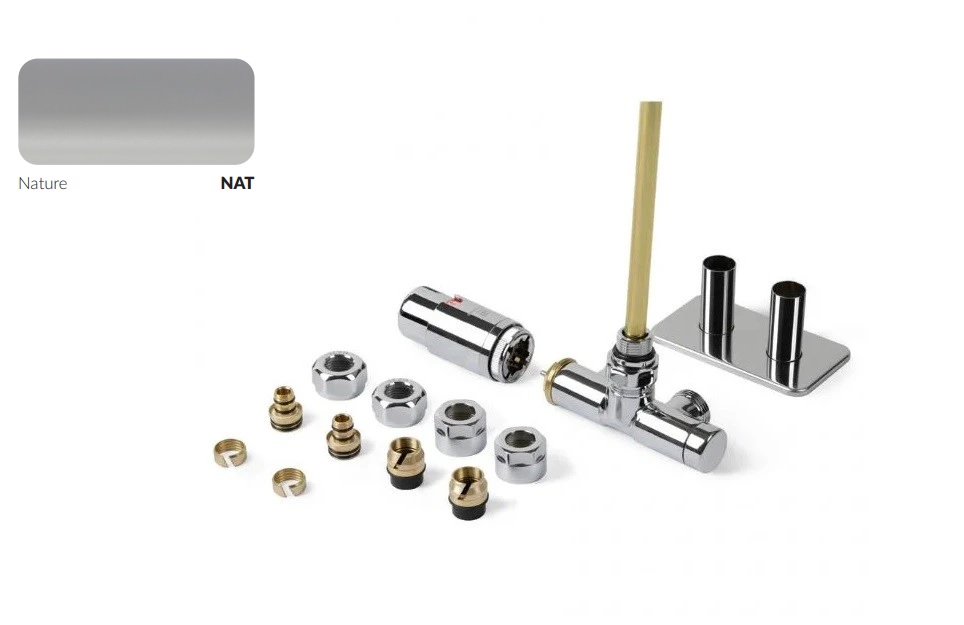 Комплект вентилей интегрированный термостатический левый Unico All in One Ral Nature Terma - Зображення