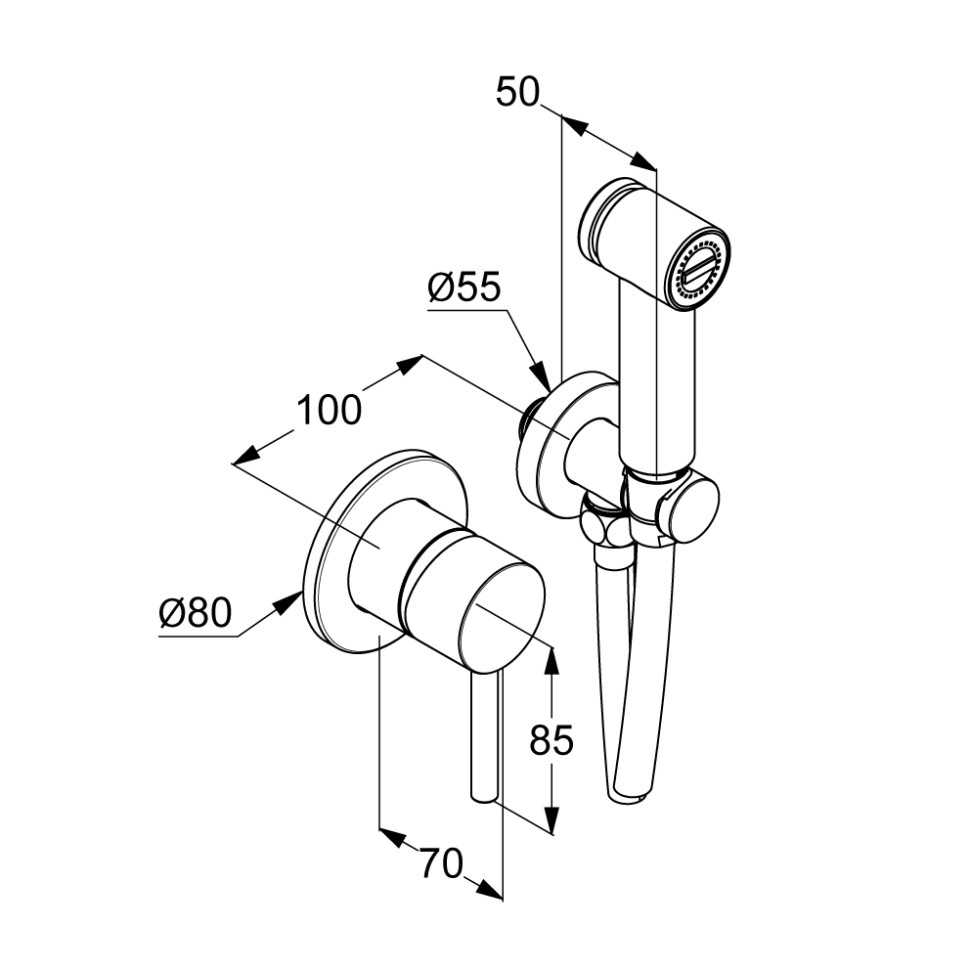 Гігієнічний душ Bozz нікель брашований 38998N576 Kludi - Зображення 198961399-60e58.jpg