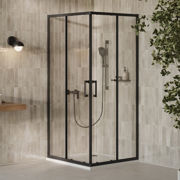 Душевая кабина X-Point Slim XPSRV2 90 черный Transparent RAVAK - Зображення