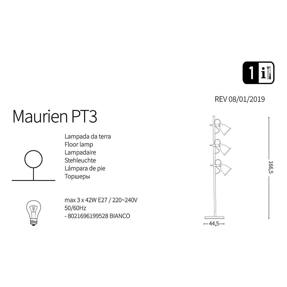 Торшер MAURIEN PT3 (199528), IDEAL LUX - Зображення 199528-1.jpg