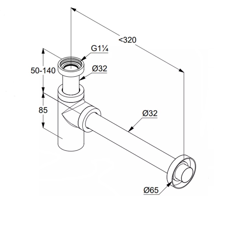 Сифон для умивальника G1 10020N0-00 Brushed Nikel Kludi - Зображення 199589598-26456.jpg