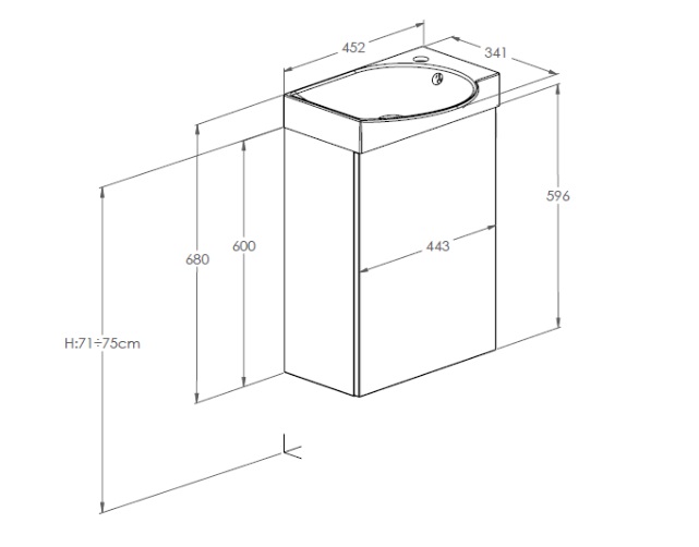 Шкафчик с умывальником Ravell 450 White matt A852448806 Roca - Зображення 199611953-ebd66.jpg