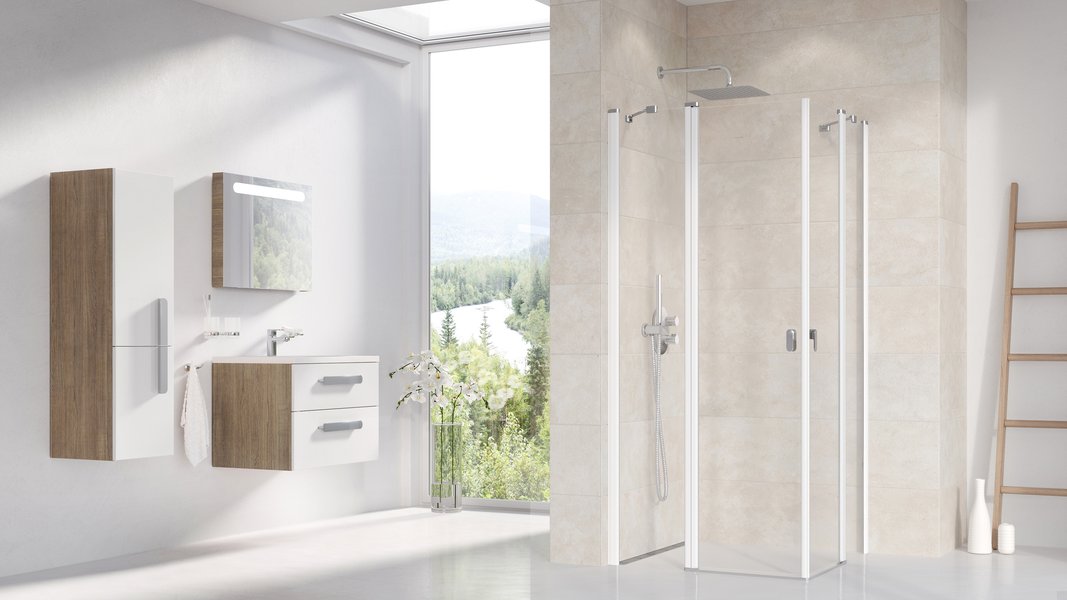 Душові двері двоелементні CHROME CRV2-120 Transparent, (1QVG0100Z1) RAVAK - Зображення 1QV40100Z1-1.jpg