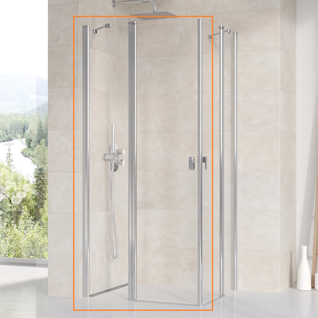 Душові двері двоелементні CHROME CRV2-120 Transparent, (1QVG0C00Z1) RAVAK - Зображення 1QV40C00Z1.jpg