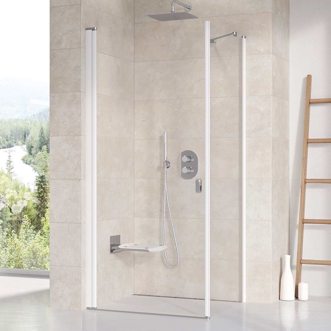 Душова кабіна (половина) прямокутна CRV1-90 Transparent, (1QV70101Z1) RAVAK - Зображення