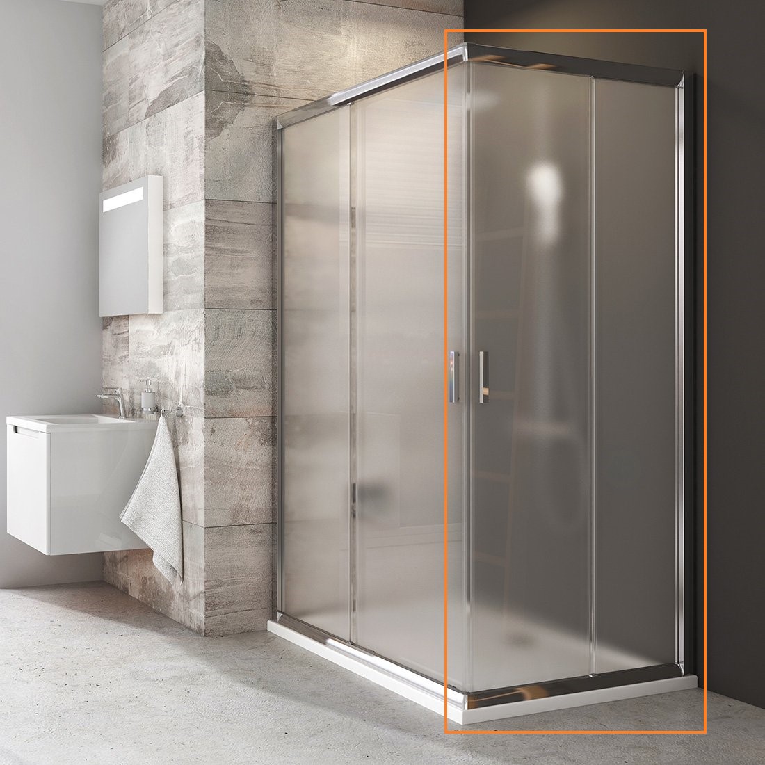 Душові двері двоелементні BLIX BLRV2K-110 Grape, (1XVD0C00ZG) RAVAK - Зображення