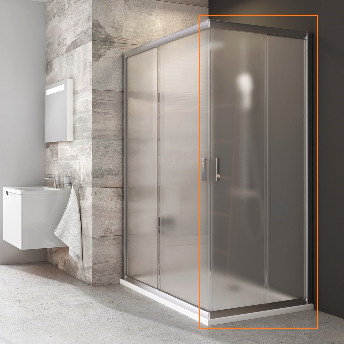 Душові двері двоелементні BLIX BLRV2K-100 Grape, (1XVA0U00ZG) RAVAK - Зображення 1XV40U00ZG.jpg