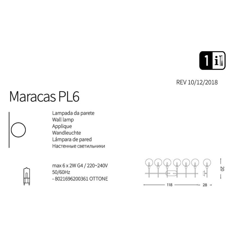 Спот MARACAS PL6 (200361), IDEAL LUX - Зображення 200361-1.jpg