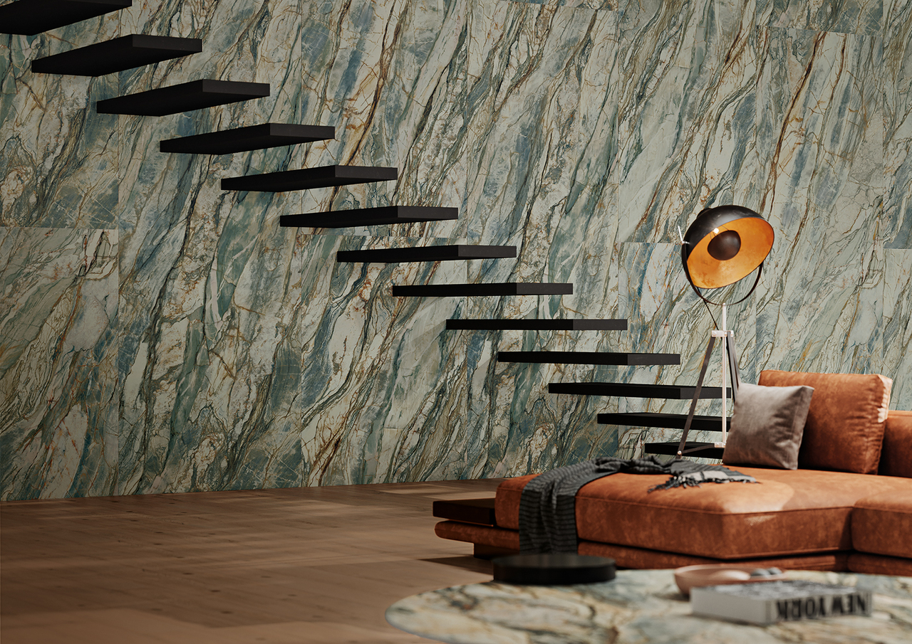 Плитка керамогранитная Abstract Tri-D Green Spiek Kwarc SOFT 1600x3200x12 Paradyz - Зображення 200386792-b0899.jpg