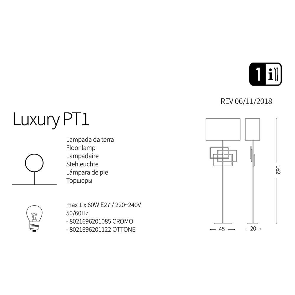 Торшер LUXURY PT1 CROMO (201085), IDEAL LUX - Зображення 201085_.jpg