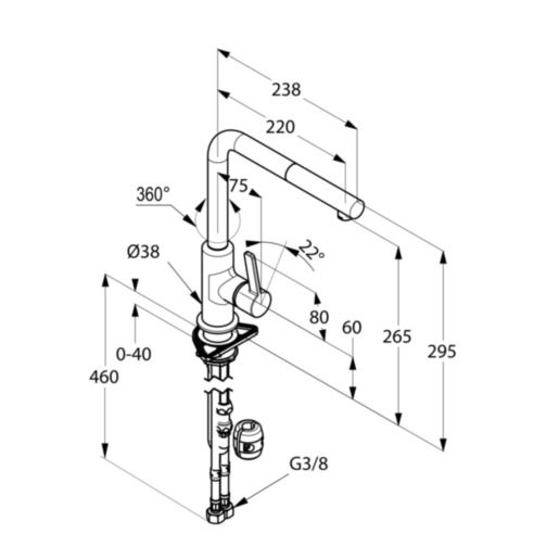Змішувач для кухні DN 15 L-ine S (408510575), Kludi - Зображення 201665-8ac89.jpg