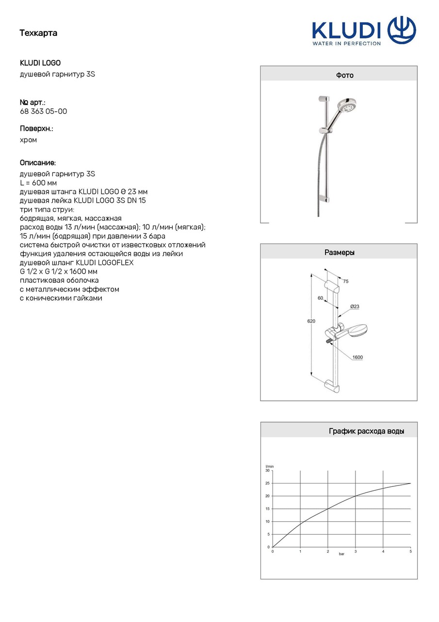 Душовий набір 3S Logo (6836305-00), Kludi - Зображення 201858-d0cb1.jpg