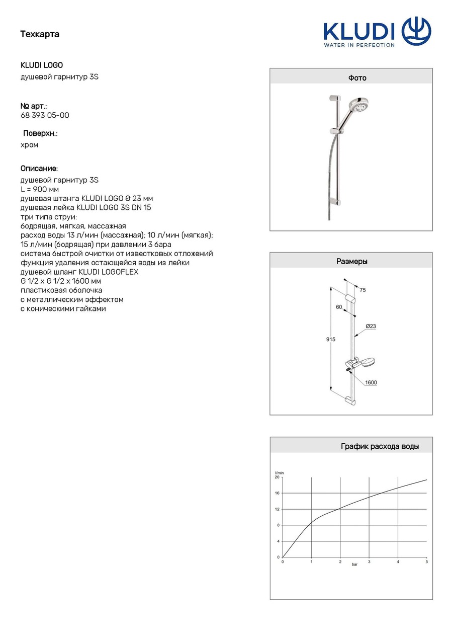 Душовий набір 3S Logo (6839305-00), Kludi - Зображення 201862-da64c.jpg