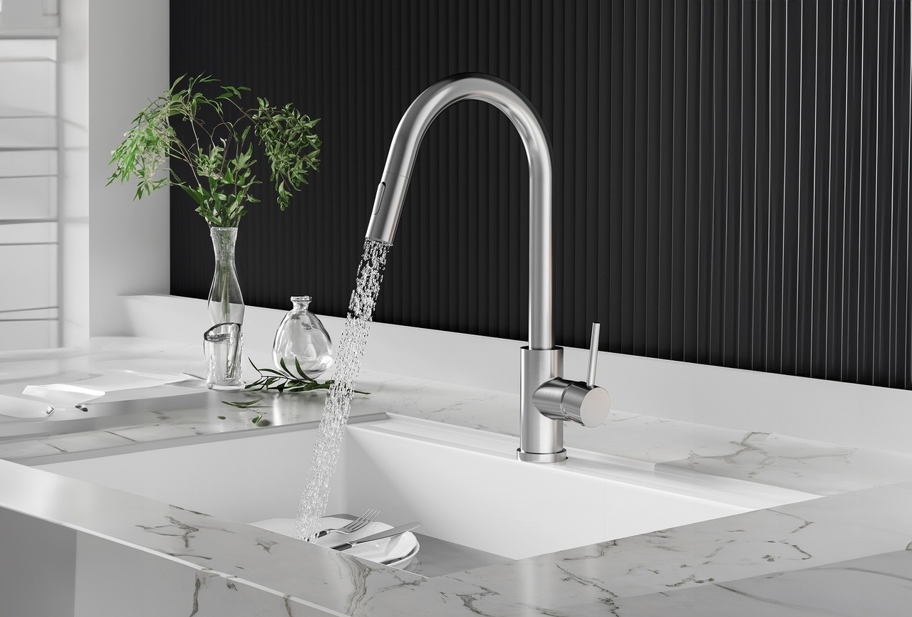 Змішувач для кухні Favo 060170ST сталевий брашований EMPORIA - Зображення 203864633-634f9.jpg