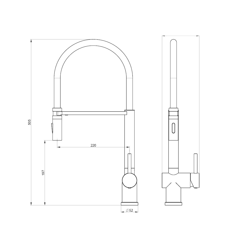 Змішувач для кухні PIKO 070170BM чорний matt EMPORIA - Зображення 203864636-e0fb4.jpg