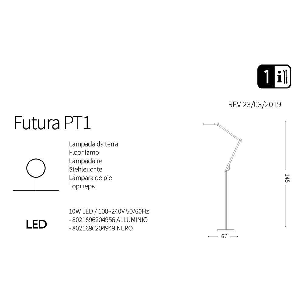 Торшер FUTURA PT ALLUMINIO (204956), IDEAL LUX - Зображення 204956_.jpg