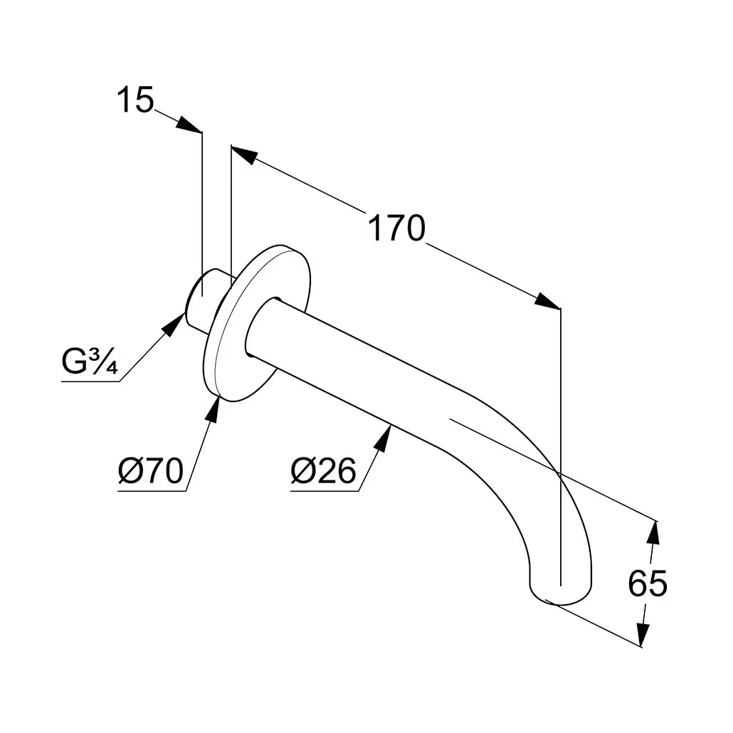 Вилив для ванни DN 20 Bozz 38505N5 нікель брашований Kludi - Зображення 205293006-5efd8.jpg