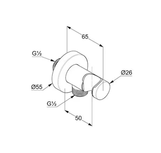 Тримач для ручного душу A-QA нікель брашований 60547N5-00 Kludi - Зображення 205293037-f0982.jpg