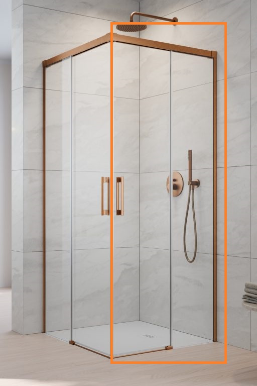 Душова кабіна (половина) Idea Brushed Copper KDD 90 права RADAWAY - Зображення