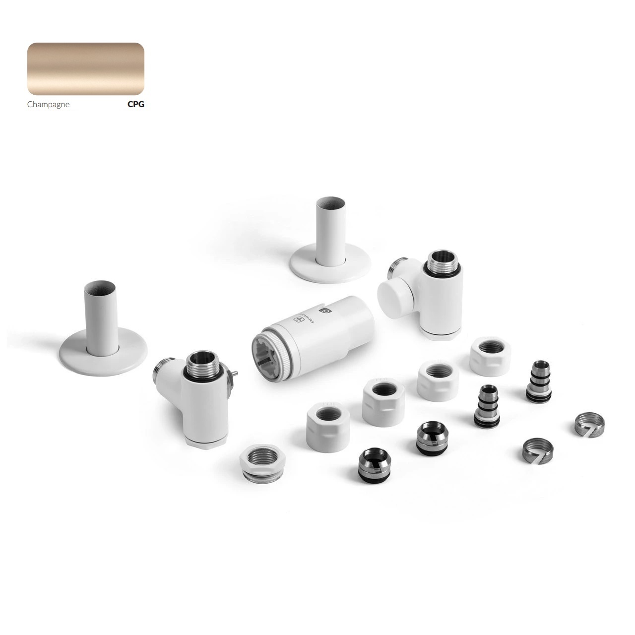 Комплект вентилей трехосевой термостатический левый Integra All in One Champagne Terma - Зображення 206006298-5596e.jpg