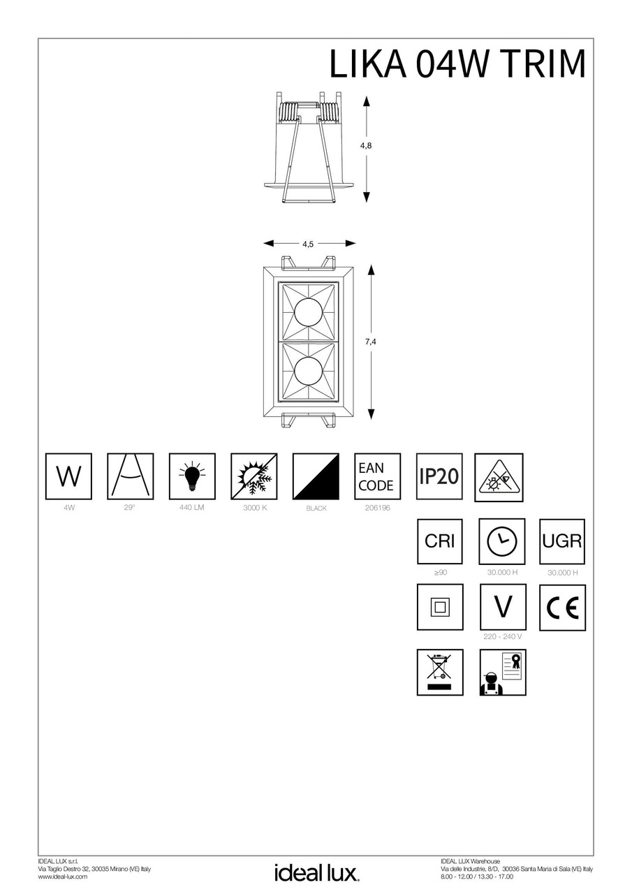 Точковий світильник LIKA 04W TRIM (206196), IDEAL LUX - Зображення 206196_IS.jpg