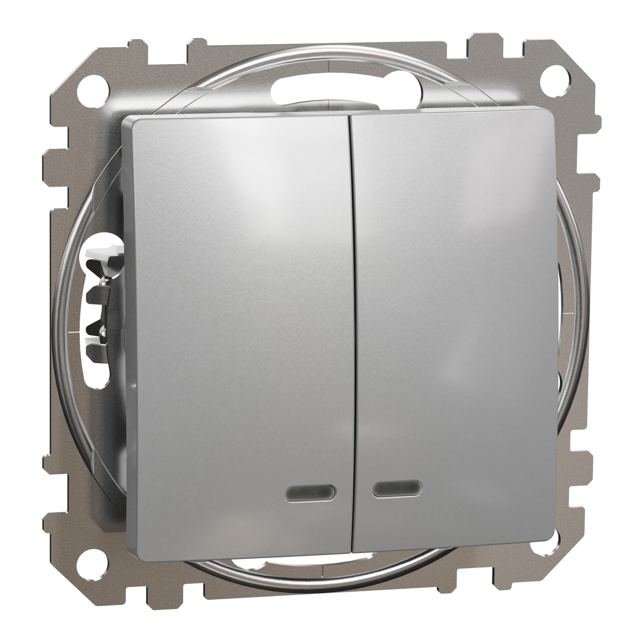 Выключатель 2-клавишный Алюминий Sedna Design & Elements (SDD113105L), Schneider Electric - Зображення