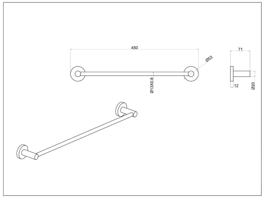 Тримач для рушників 450 мм мідь брашована 5045BRG EMPORIA - Зображення 207134488-2b62f.jpg