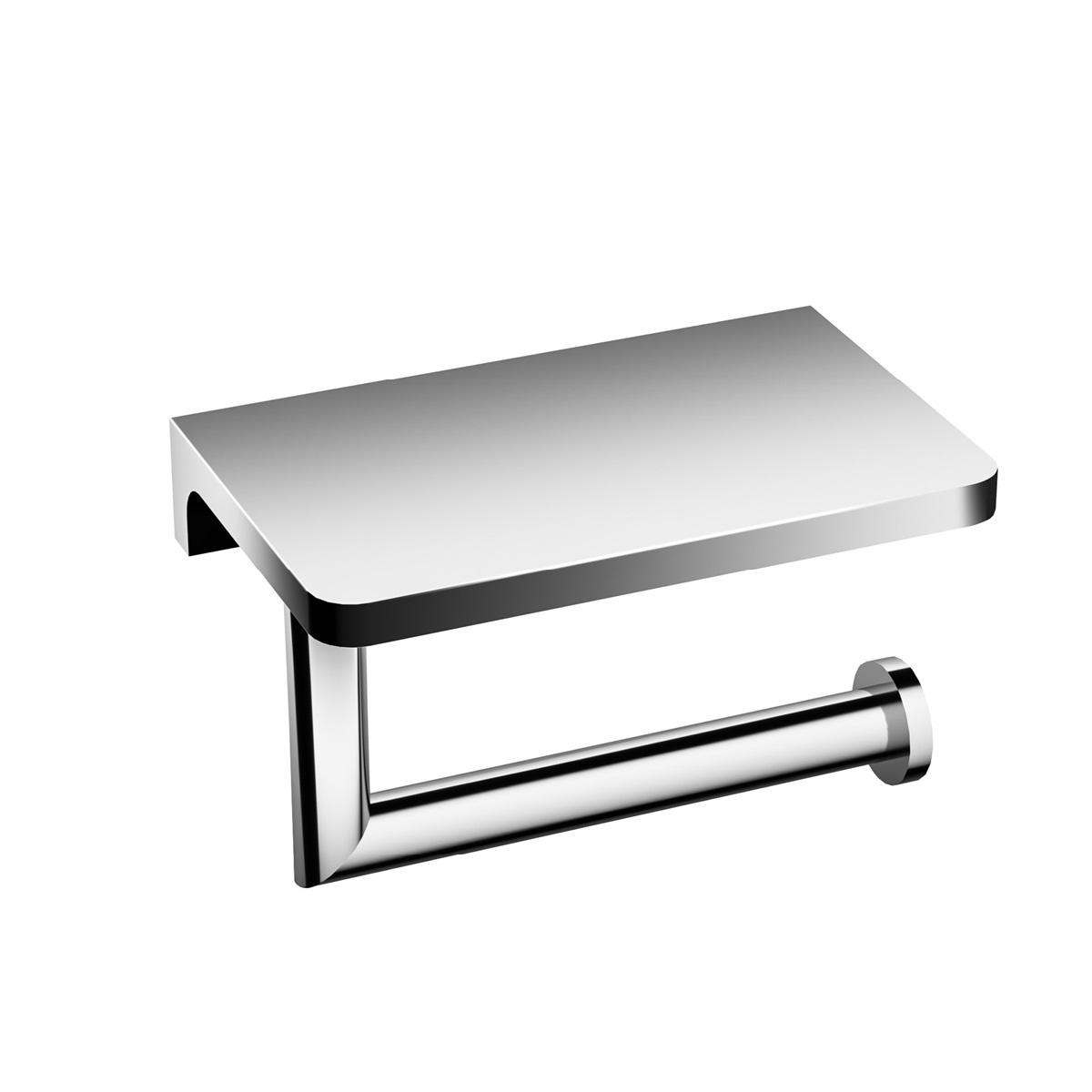 Тримач для туалетного паперу з поличкою хром 5090CHR EMPORIA - Зображення