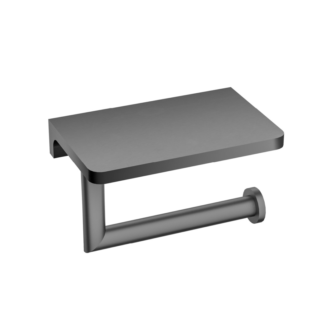 Тримач для туалетного паперу з поличкою gun metal 5090BN EMPORIA - Зображення