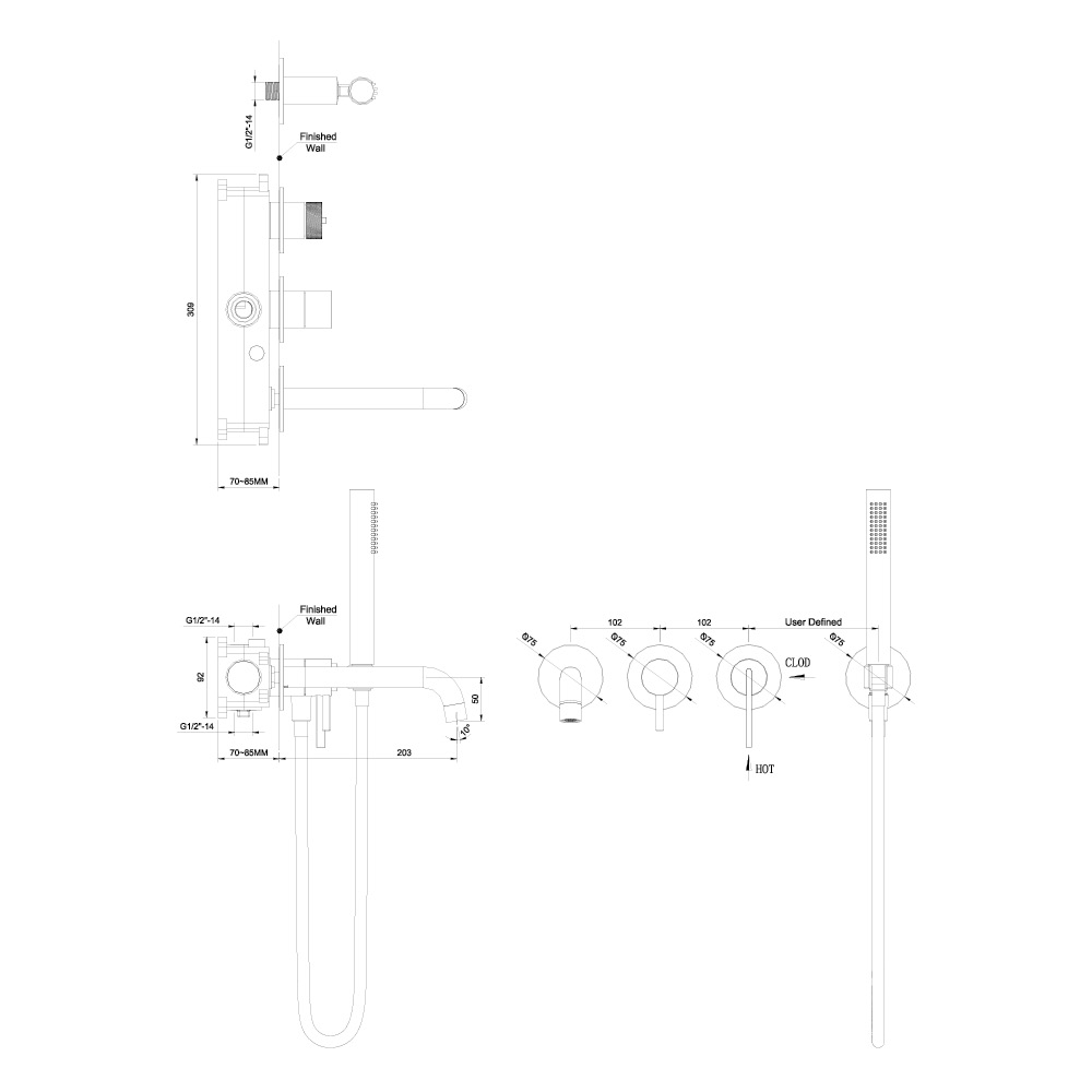 Смеситель для ванны ORI золотой брашированный 08032GN-P EMPORIA - Зображення 207144918-5a528.jpg