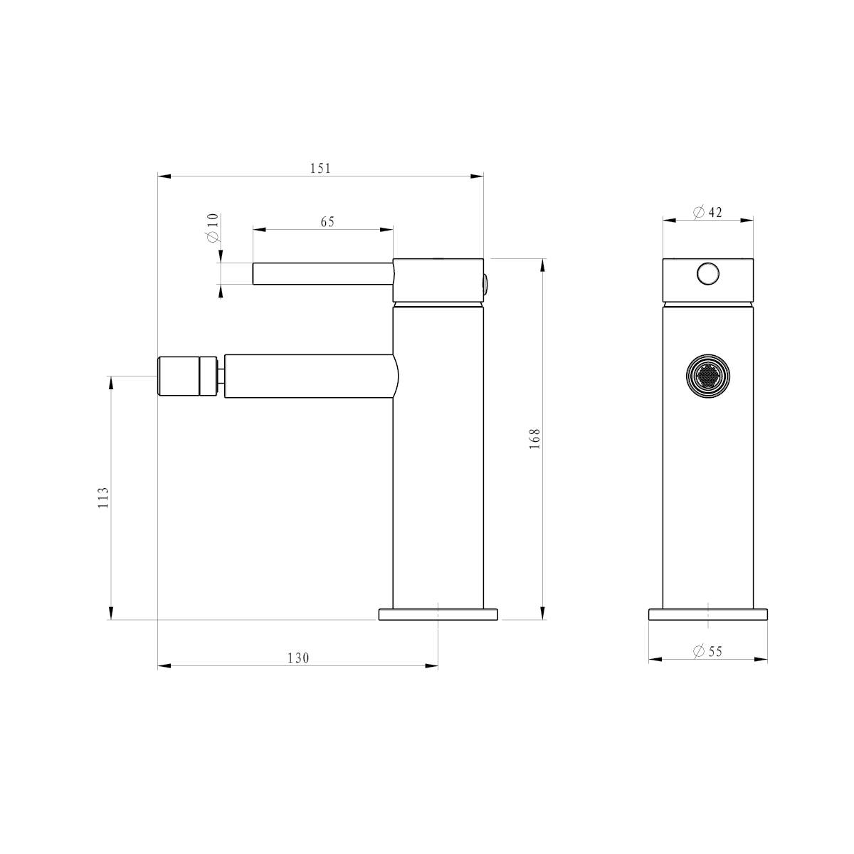 Смеситель для биде FLY черный matt 03020BM EMPORIA - Зображення 207144983-78ccb.png
