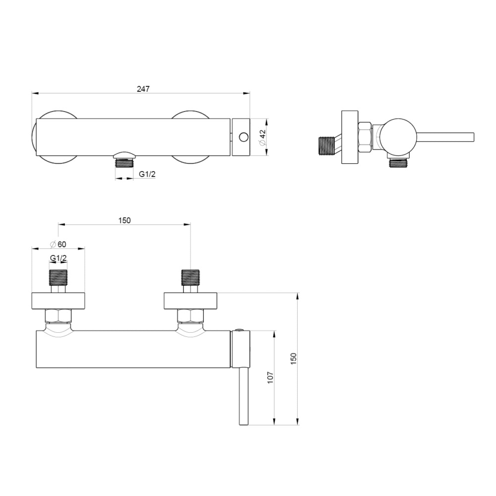 Смеситель для душа FLY черный matt 03035BM EMPORIA - Зображення 207144984-69df1.jpg