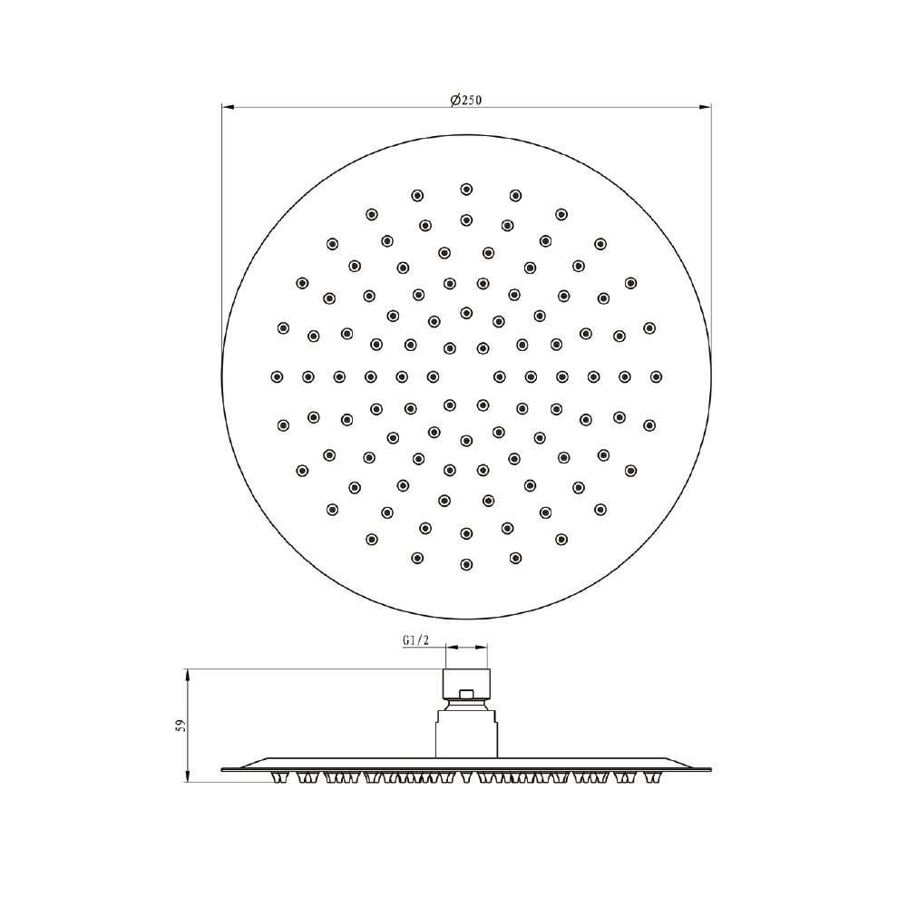 Верхний душ 250 мм золотой брашированный 04062GN EMPORIA - Зображення 207145042-d68d3.jpg